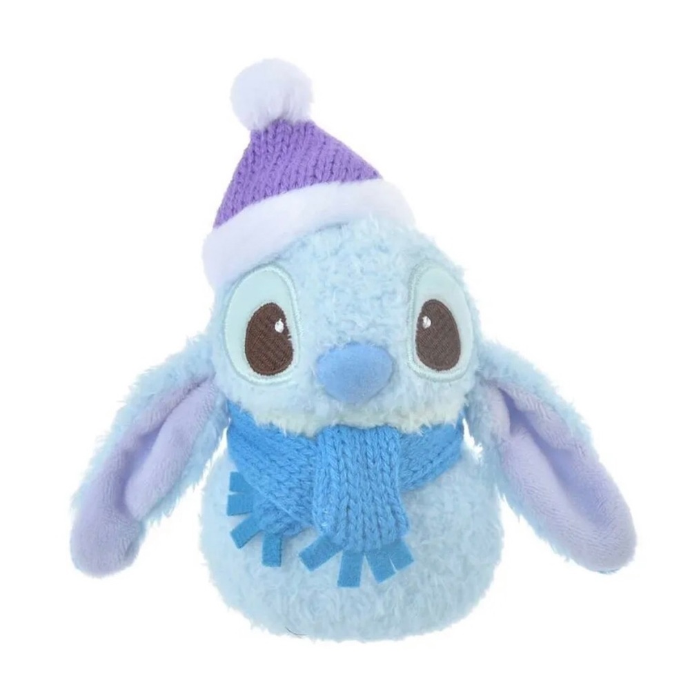 Japan Disney Store Christmas Snowman Plush Keychain STITCH Blue - NEW - Picture 1 of 5